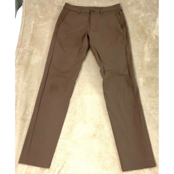Lululemon Commission Pant mens size 31 Brown Slim 34" Warpstreme Classic EUC - Picture 1 of 8